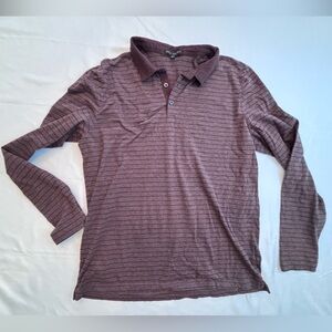 Robert Barakett Wellington Maroon Striped Polo XL